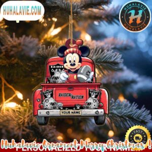 Las Vegas Raiders NFL x Mickey Mouse Ornament Christmas 2025 Family Memory Ornament