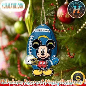 Los Angeles Chargers And Mickey Mouse Personalized Christmas 2025 Tree Decoration Holiday Christmas NFL Ornament