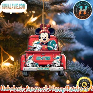 Miami Dolphins NFL x Mickey Mouse Ornament Christmas 2025 Family Memory Ornament