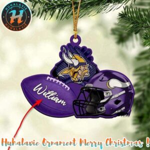 Minnesota Vikings NFL Helmet Xmas 2025 Holiday Ornament