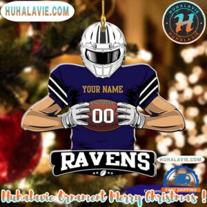 NFL Baltimore Ravens Special Football Game Player Personalized Christmas 2025 Tree Decoration Holiday Christmas Ornament