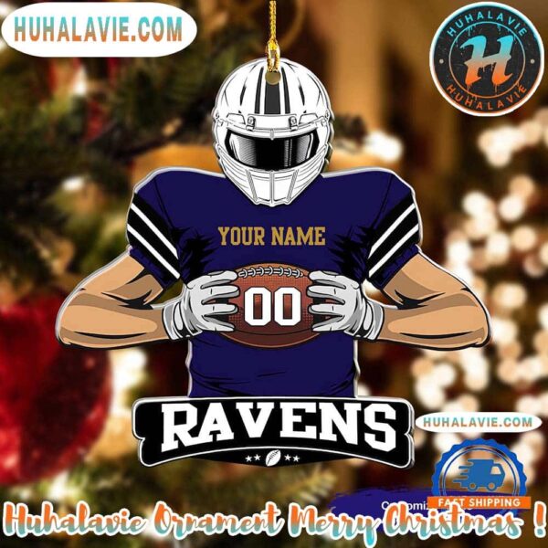 NFL Baltimore Ravens Special Football Game Player Personalized Christmas 2025 Tree Decoration Holiday Christmas Ornament