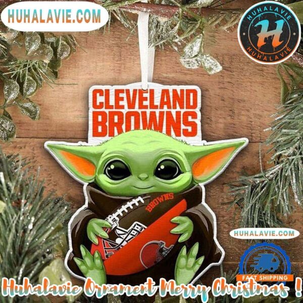 NFL Cleveland Browns Special Baby Yoda Star Wars Movies Christmas Gifts Tree Decorations 2025 Ornament