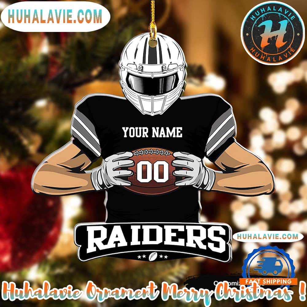 NFL Las Vegas Raiders Special Football Game Player Xmas 2025 Holiday Ornament NFL Las Vegas Raiders Special Football Game Player Xmas 2025 Holiday Ornament