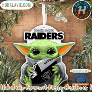 NFL Las Vegas Raiders Special x Baby Yoda Star Wars Movies Xmas 2025 Holiday Ornament