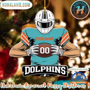 NFL Miami Dolphins Special Football Game Player Personalized Christmas 2025 Tree Decoration Holiday Christmas Ornament