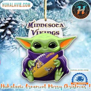 NFL Minnesota Vikings Special x Baby Yoda Star Wars Movies Christmas 2025 Family Memory Ornament