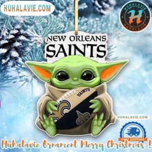 NFL New Orleans Saints Special x Baby Yoda Star Wars Movies Christmas 2025 Family Memory Ornament