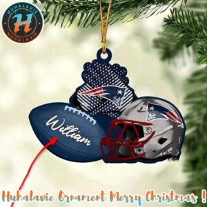 New England Patriots NFL 2025 Helmet Christmas Ornament Custom Name Decoration
