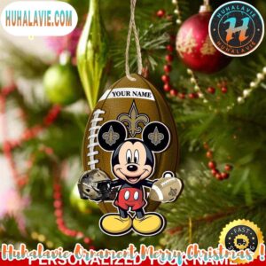 New Orleans Saints And Mickey Mouse Personalized Christmas 2025 Tree Decoration Holiday Christmas NFL Ornament