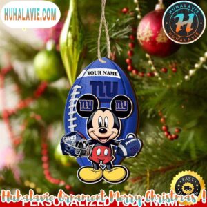 New York Giants And Mickey Mouse Personalized Christmas 2025 Tree Decoration Holiday Christmas NFL Ornament