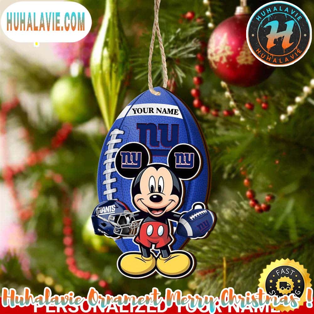 New York Giants And Mickey Mouse Personalized Christmas 2025 Tree Decoration Holiday Christmas NFL Ornament New York Giants And Mickey Mouse Personalized Christmas 2025 Tree Decoration Holiday Christmas NFL Ornament