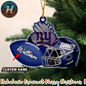 New York Giants NFL 2025 Helmet Christmas Ornament Custom Name Decoration Holiday Gift