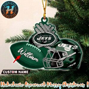 New York Jets NFL 2025 Helmet Christmas Ornament Custom Name Decoration