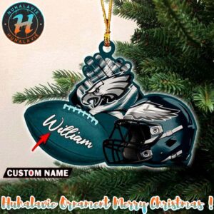 Philadelphia Eagles NFL 2025 Helmet Christmas Ornament Custom Name Decoration