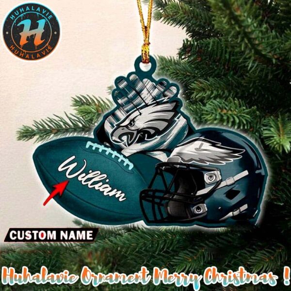 Philadelphia Eagles NFL 2025 Helmet Christmas Ornament Custom Name Decoration