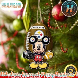 Pittsburgh Steelers And Mickey Mouse Personalized Christmas 2025 Tree Decoration Holiday Christmas NFL Ornament