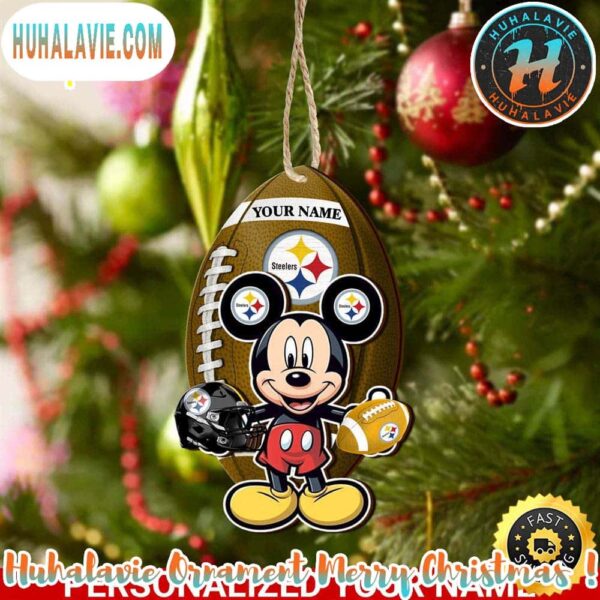 Pittsburgh Steelers And Mickey Mouse Personalized Christmas 2025 Tree Decoration Holiday Christmas NFL Ornament
