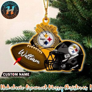 Pittsburgh Steelers NFL 2025 Helmet Christmas Ornament Custom Name Decoration Xmas Tree Decor