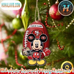 San Francisco 49ers And Mickey Mouse Personalized Christmas 2025 Tree Decoration Holiday Christmas NFL Ornament
