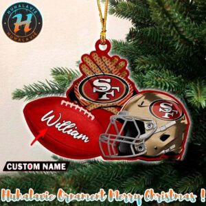 San Francisco 49ers NFL 2025 Helmet Christmas Ornament Custom Name Decoration