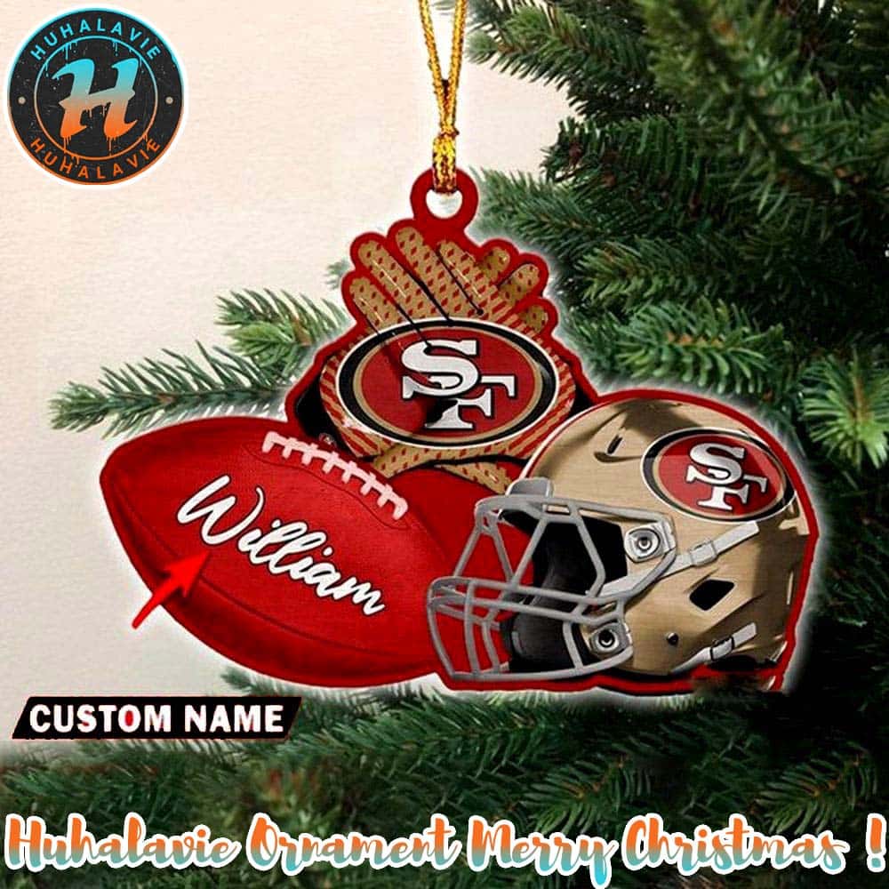 San Francisco 49ers NFL 2025 Helmet Christmas Ornament Custom Name Decoration San Francisco 49ers NFL 2025 Helmet Christmas Ornament Custom Name Decoration