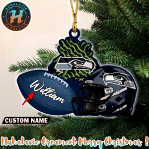 Seattle Seahawks NFL 2025 Helmet Christmas Ornament Custom Name Decoration