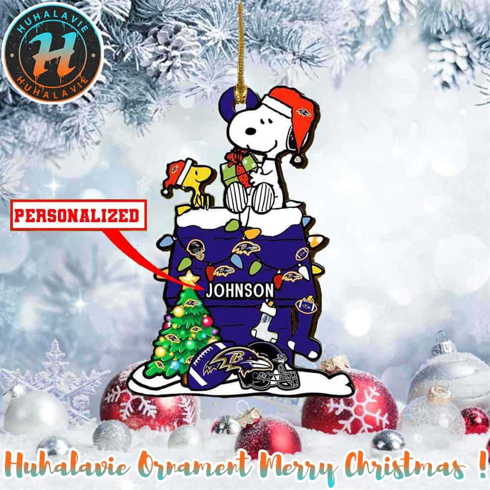 Snoopy x Baltimore Ravens NFL Personalized Christmas 2025 Tree Decoration Holiday Christmas Ornament Snoopy x Baltimore Ravens NFL Personalized Christmas 2025 Tree Decoration Holiday Christmas Ornament