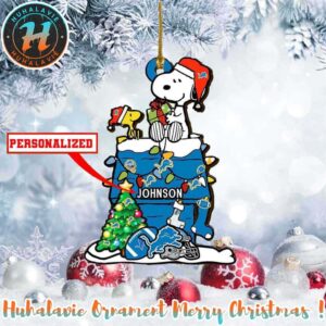 Snoopy x Detroit Lions NFL Personalized Christmas 2025 Tree Decoration Holiday Christmas Ornament