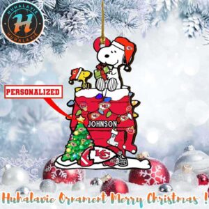 Snoopy x Kansas City Chiefs NFL Xmas 2025 Personalized Holiday Ornament