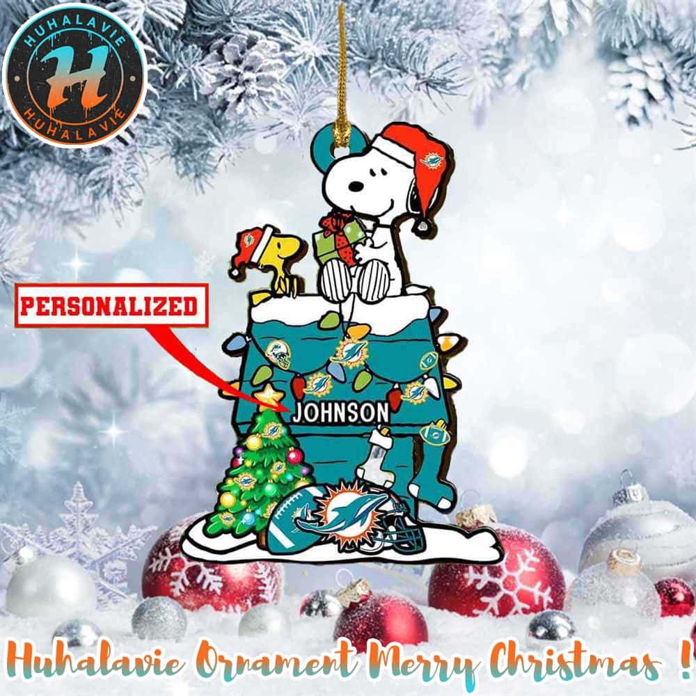 Snoopy x Miami Dolphins NFL Personalized Christmas 2025 Tree Decoration Holiday Christmas Ornament Snoopy x Miami Dolphins NFL Personalized Christmas 2025 Tree Decoration Holiday Christmas Ornament