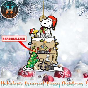 Snoopy x New Orleans Saints NFL Personalized Christmas 2025 Tree Decoration Holiday Christmas Ornament
