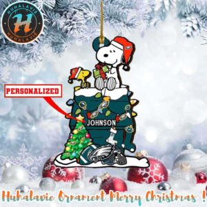 Snoopy x Philadelphia Eagles NFL Personalized Christmas 2025 Tree Decoration Holiday Christmas Ornament