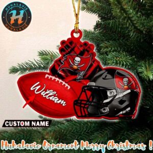 Tampa Bay Buccaneers NFL Helmet Christmas Ornament Custom Name Decoration