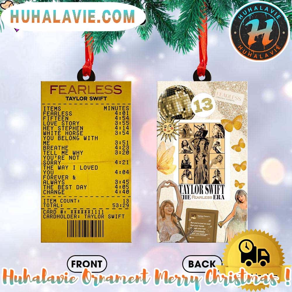 Taylor Swift Fearless Ticket Personalized Christmas 2025 Tree Decoration Holiday Christmas Ornament Taylor Swift Fearless Ticket Personalized Christmas 2025 Tree Decoration Holiday Christmas Ornament