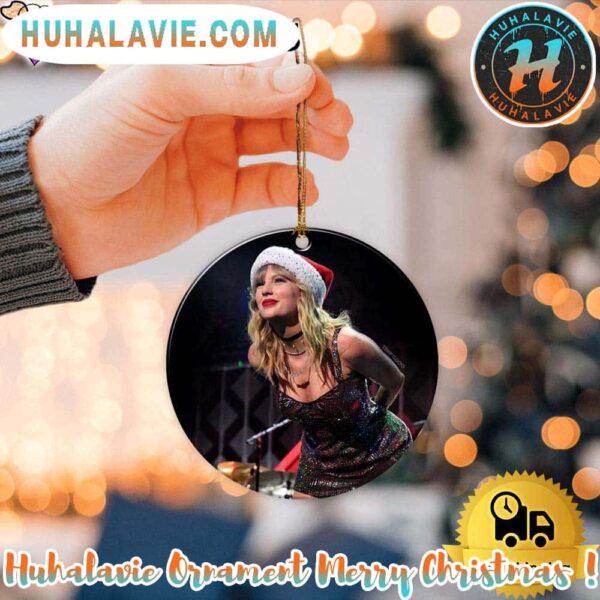Taylor Swift Santa Hat Xmas 2025 Holiday Ornament