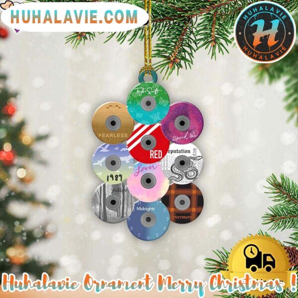 Taylor Swift Song Album Disc Xmas 2025 Holiday Ornament