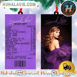 Taylor Swift Speak Now Ticket Xmas 2025 Personalized Holiday Ornament