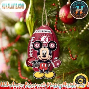 Alabama Crimson Tide NCAA And Mickey Mouse Christmas Gifts Tree Decorations Ornament 2025