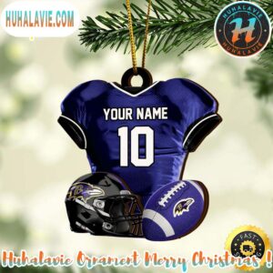 Baltimore Ravens NFL Sport Ornament Custom Name And Number Christmas 2025 Tree Decoration Ornament