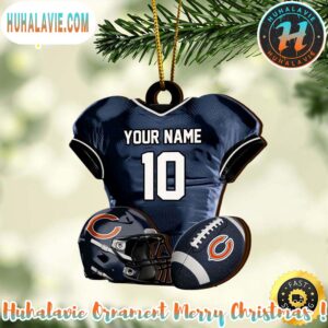 Chicago Bears NFL Sport Ornament Custom Name And Number Christmas 2025 Tree Decoration Ornament