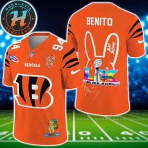 Cincinnati Bengals NFL x Bad Bunny Super Bowl LX With Benito 94 Name And Number Football Jersey