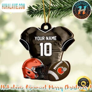 Cleveland Browns NFL Sport Ornament Custom Name And Number Christmas 2025 Tree Decoration Ornament