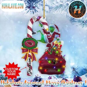 Custom Name NFL Arizona Cardinals Football Team Grinch Christmas Ornament Merry Christmas 2025 Ornament Gift