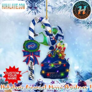 Custom Name NFL Buffalo Bills Football Team Grinch Merry Christmas 2025 Ornament Gift