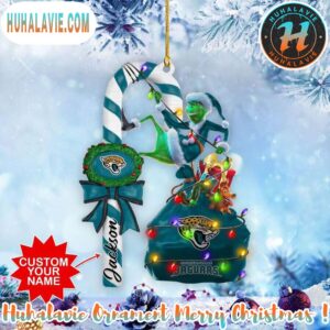 Custom Name NFL Jacksonville Jaguars Football Team Grinch Christmas Ornament 2025