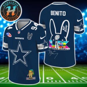 Dallas Cowboys NFL x Bad Bunny Super Bowl LX With Benito 94 Name And Number Football Jersey