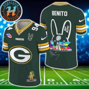 Green Bay Packers NFL x Bad Bunny Super Bowl LX With Benito 94 Name And Number Football Jersey