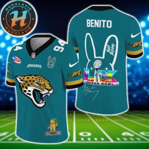 Jacksonville Jaguars NFL x Bad Bunny Super Bowl LX With Benito 94 Name And Number Football Jersey