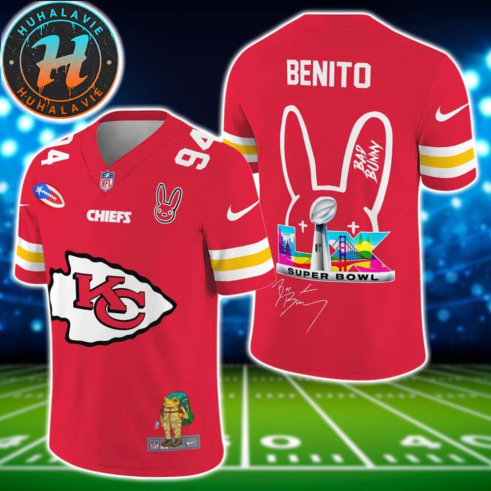 Kansas City Chiefs NFL x Bad Bunny Benito 94 Super Bowl LX Football Jersey Kansas City Chiefs NFL x Bad Bunny Benito 94 Super Bowl LX Football Jersey
